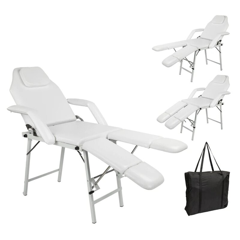 75" Adjustable  Beauty Bed Salon SPA Pedicure Massage Tattoo Therapy Bed Split Leg Chair Beauty Equipment Salon Furniture
