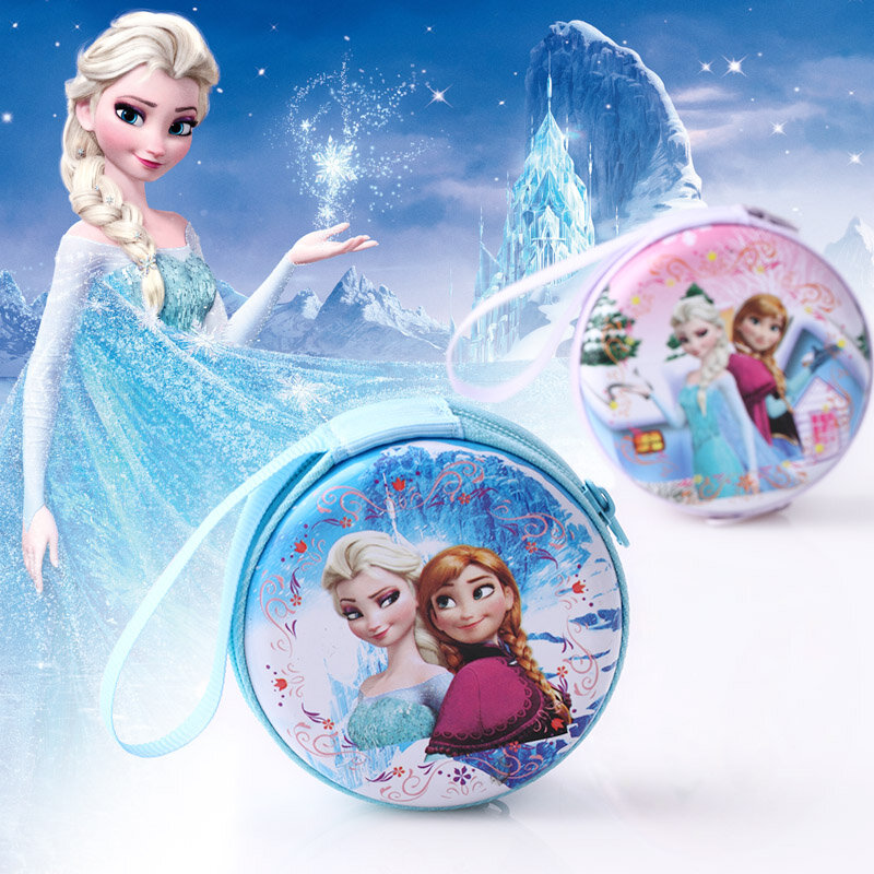 Reine des neiges dessin animé porte-monnaie Elsa Anna princesse filles porte-clés portefeuille enfants reine des neiges casque sac pièces sacs filles cadeau
