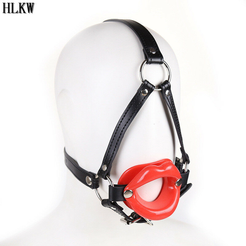 Neue Sexy PU Leder Latex Haube Maske Öffnen Mund Atmungsaktive Kopfstück Fetisch BDSM Erwachsene für party rolle spiele outfit zubehör