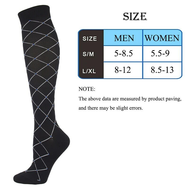4/5/6/7 Pairs Compression Socks Men Women Knee High Sports Socks for Cycling Running Marathon Varicose Veins Nurse Socks