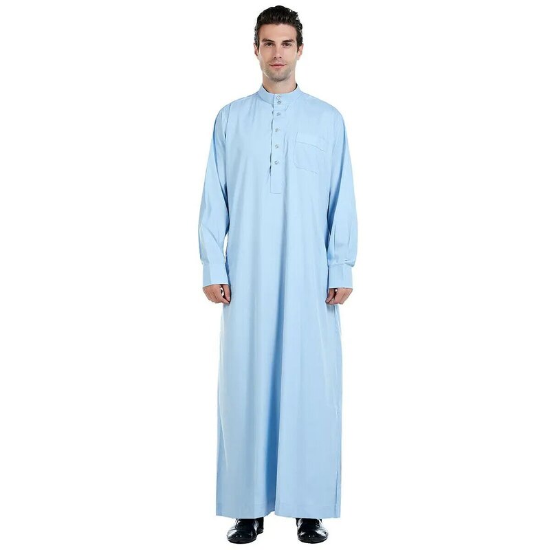 Vestido largo musulmán para hombre, caftán árabe de Dubái, paquistaní, Abaya, ropa islámica, caftán saudí, Eid, Ramadán, Oriente Medio