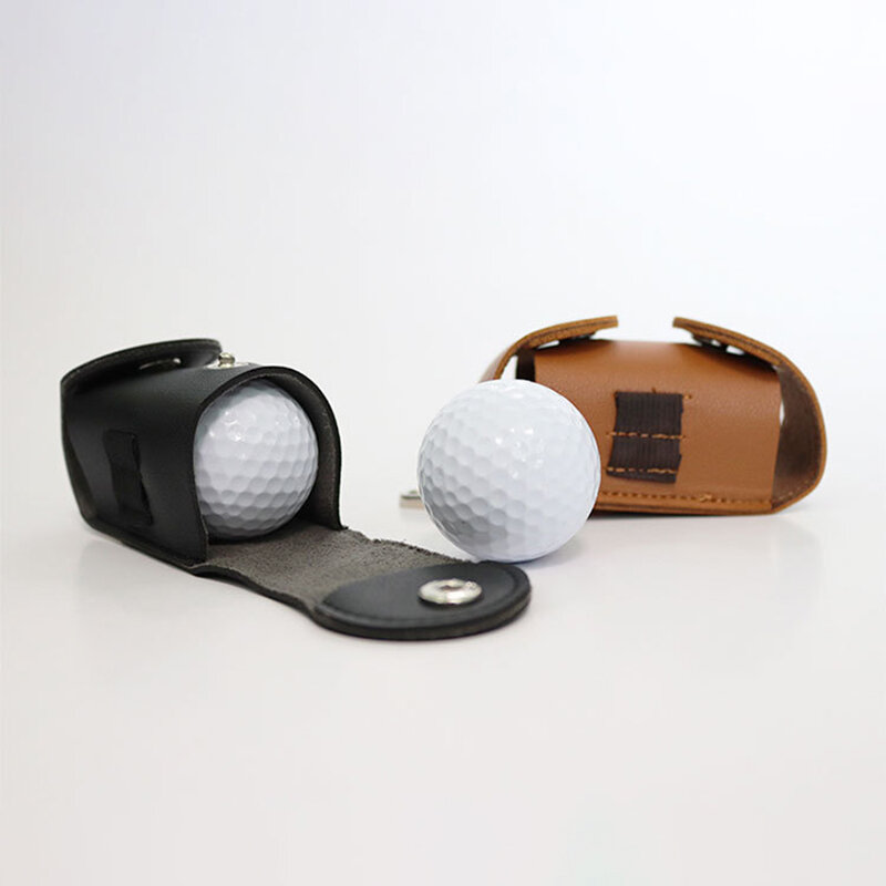 Bolsa de almacenamiento portátil para bolas de Golf, contenedor de cuero PU para llevar bolas de Golf, bolsa de cintura, soporte para deportes al aire libre, accesorios de Golf