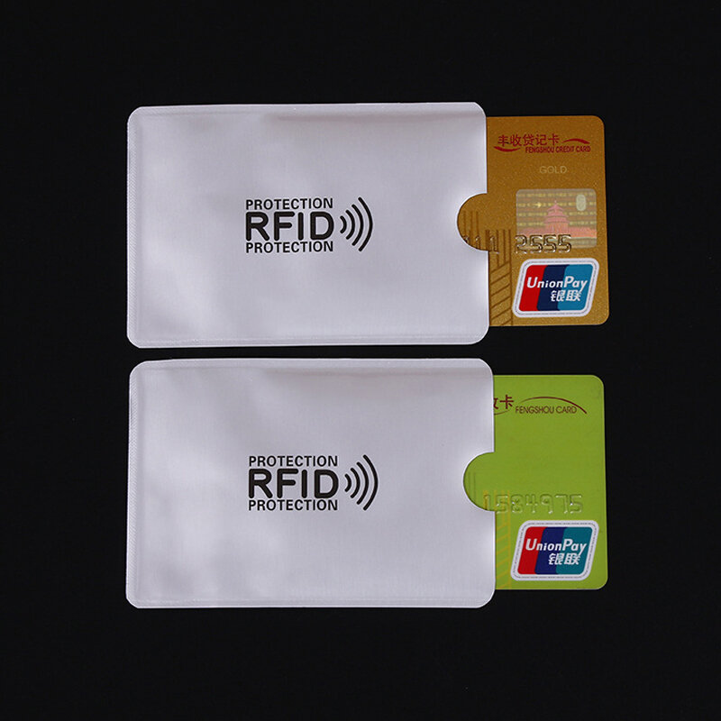 20 buah/tas dompet penghalang Rfid pemegang kartu Bank kunci tempat kartu Id kartu Bank perlindungan tempat kartu kredit logam 6*9.3cm