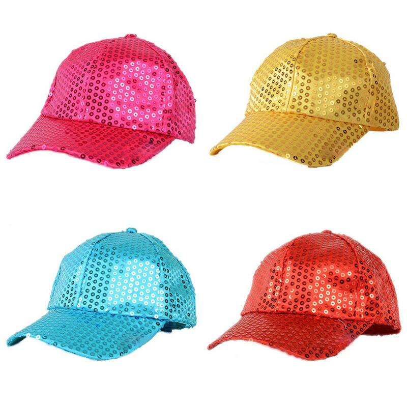 남녀공용 반짝이 모자, 스팽글 야구 모자, 스냅백 모자, 파티, 야외 조절 가능, 직송, 핫 세일