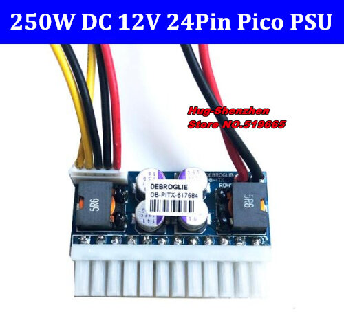 Interruptor pcio PSU para coche, módulo de fuente de alta potencia ITX Z1, DC 12V, 250W, 24 Pines, Pico ATX