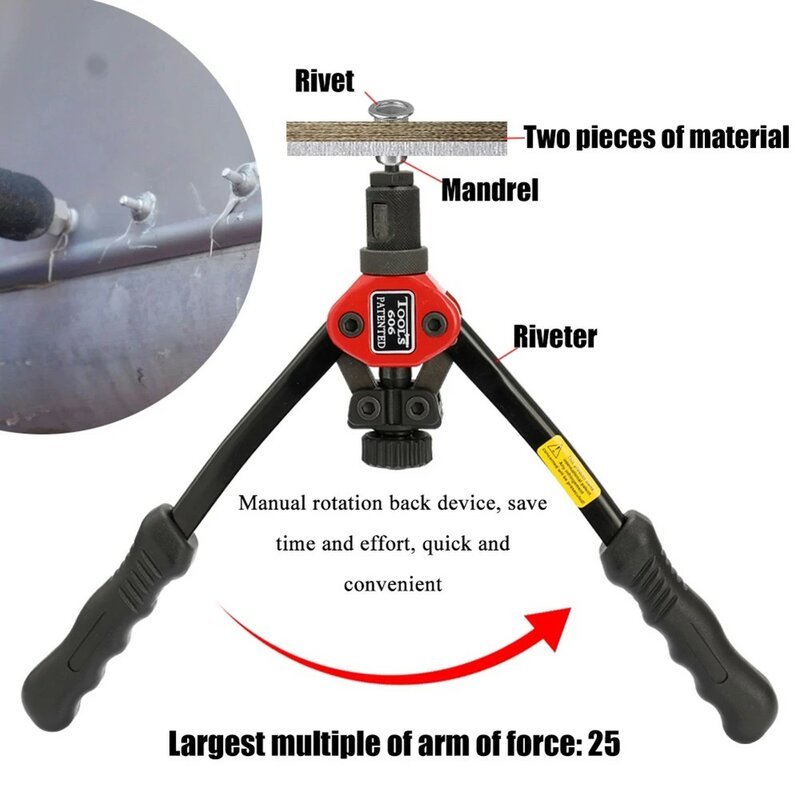 BT-606 Riveter Tool Hand Riveter Interchangeable Mandrel Insert Threaded Nut Rivet Drilling Rivet Tool M3-12 Spare Part