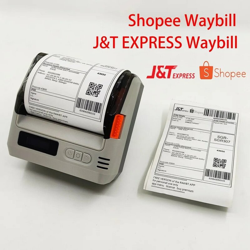 TEKLEAD Waybill строкер штрих-кода этикетки чека счета Ticker принтер 80 мм 3 дюйма с OLED-дисплеем водонепроницаемый портативный Bluetooth