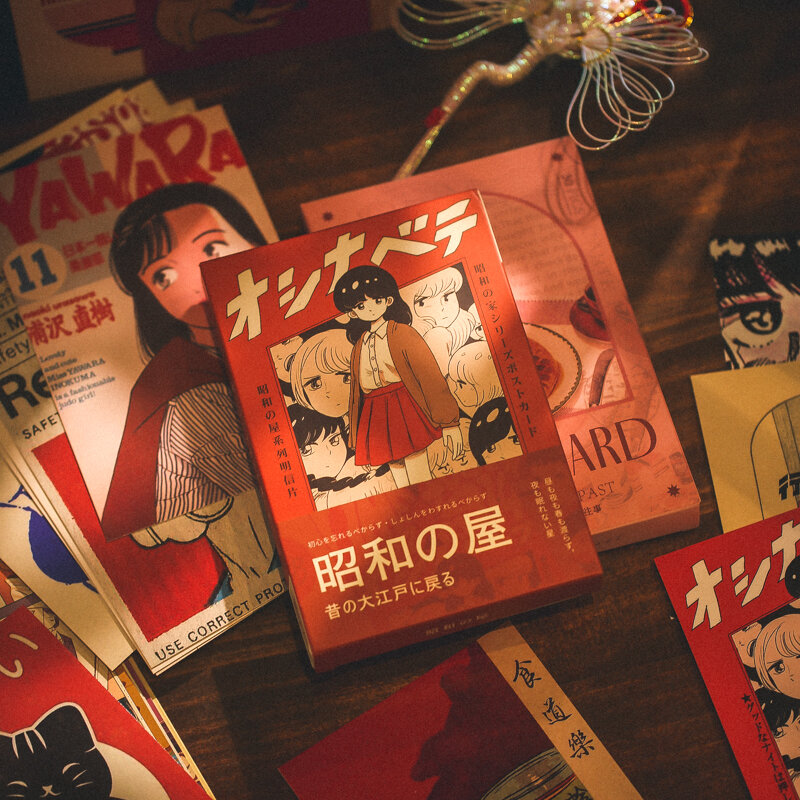 30 pz/scatola Retro American Poster giapponese INS Cartoon Japanese Comic Bullet Journaling accessori materiale fai da te cartolina di auguri
