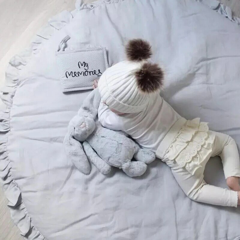 Tapis de jeu en coton doux pour bébé fille et garçon, couverture de sol rembourrée pour nouveau-né, décoration de chambre d'enfant