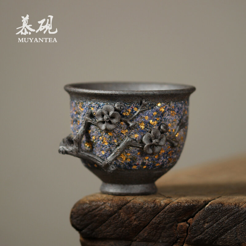 صنع يدوي فنجان شاي ياباني قديم روك الطين الشاي السلطانية المياه الناعمة لإزالة أسترنسي ماستر كوب الكونغ فو طقم شاي فنجان شاي