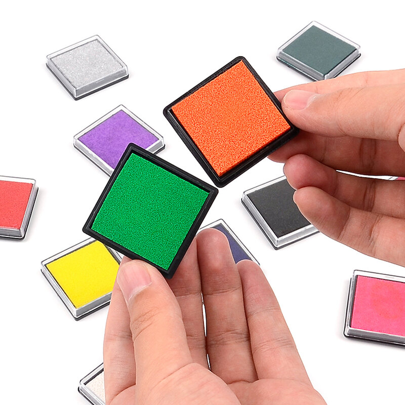 1PC Craft odcisk atramentowy znaczki Partner DIY kolor Rainbow Finger odcisk atramentowy dla dzieci dokonywanie Scrapbooking karty, papier, pieczątka, 4X4cm