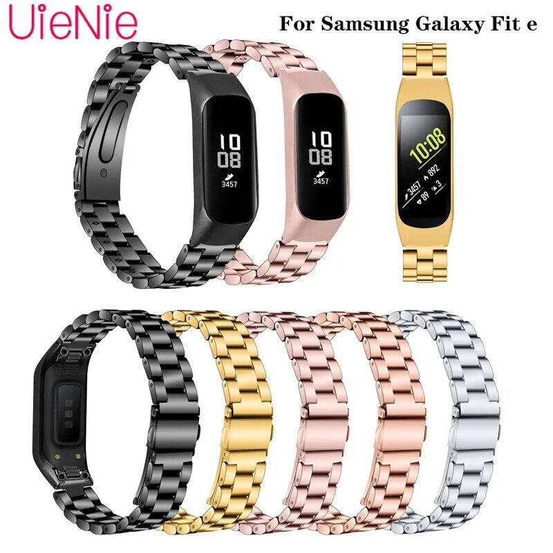 Tali Stainless Steel untuk Samsung Galaxy Fit E SM-R375 Frontier/Classic Butterfly Buckle Metal Bracelet Wristband Accessories