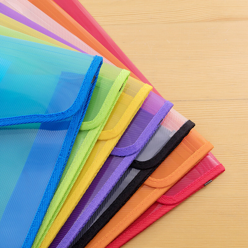 3 pçs moda cores arquivo saco a4 organizador de papel de armazenamento de documentos para documentos com cartão de etiqueta