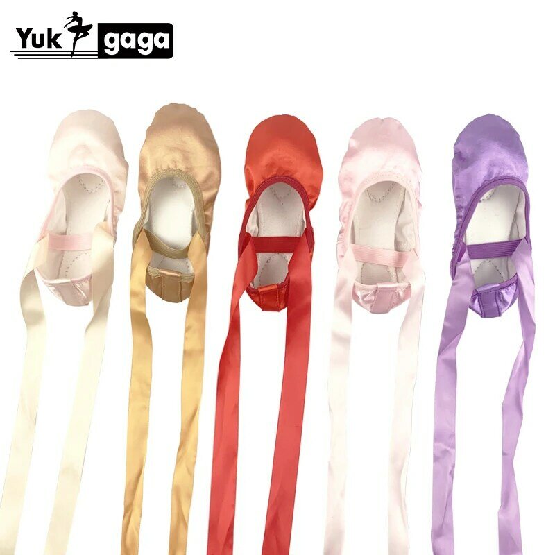 Yukigaga Comemore-bailarinas profesionales para mujer, zapatos de baile con cinta, para chicas y adultos