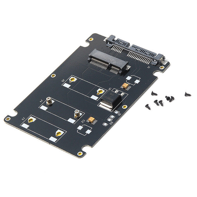Mini Pcie mSATA SSD a tarjeta adaptadora SATA3 de 2,5 pulgadas con estuche de 7 mm de espesor negro