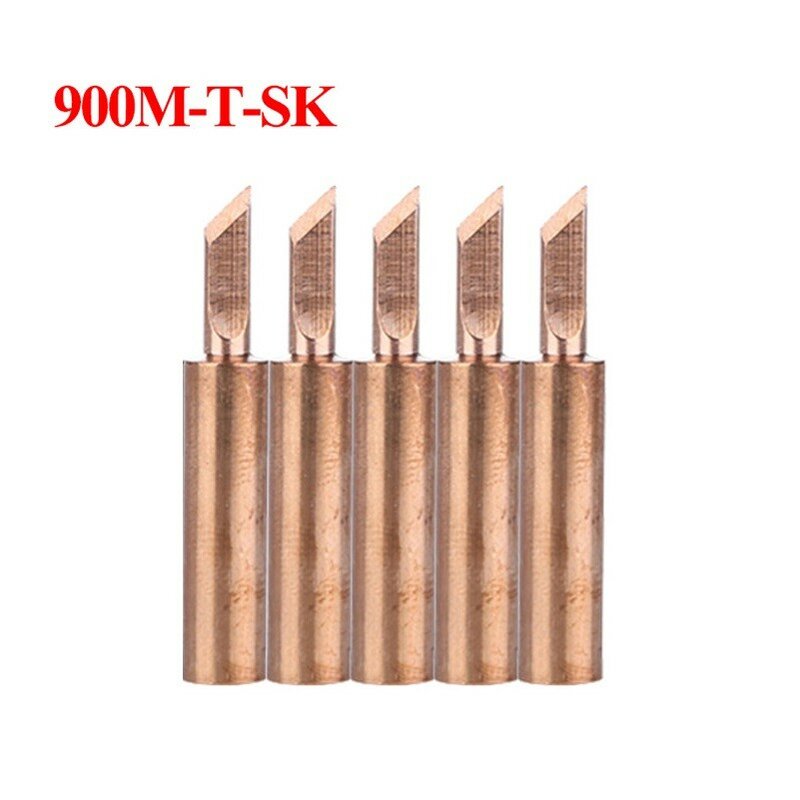 5pcs 900M-T Pure Copper  Copper Soldering Iron Tips Lead-Free Welding Solder Tip 933.907.951 900M-T-IS 900M-T-1.6D 900M-T-4C