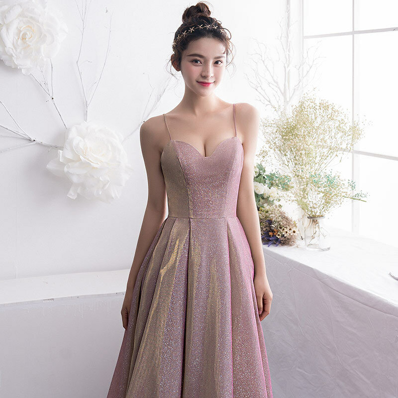 MYYBLE Gaun Malam Gradien Wanita 2020 Gaun Pesta Warna Kontras Leher V Payet Gaun Gaun Prom Formal