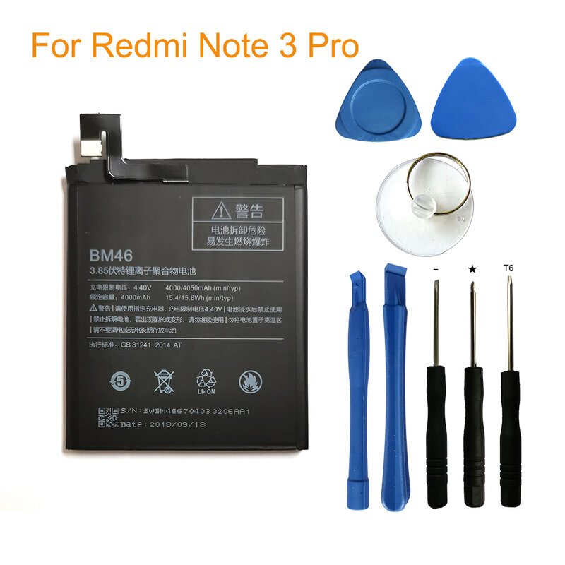 OHD-batería BM46 Original para Xiaomi Redmi Note 3 / Note 3 Pro, 4000mAh, baterías de repuesto de teléfono, herramientas gratuitas