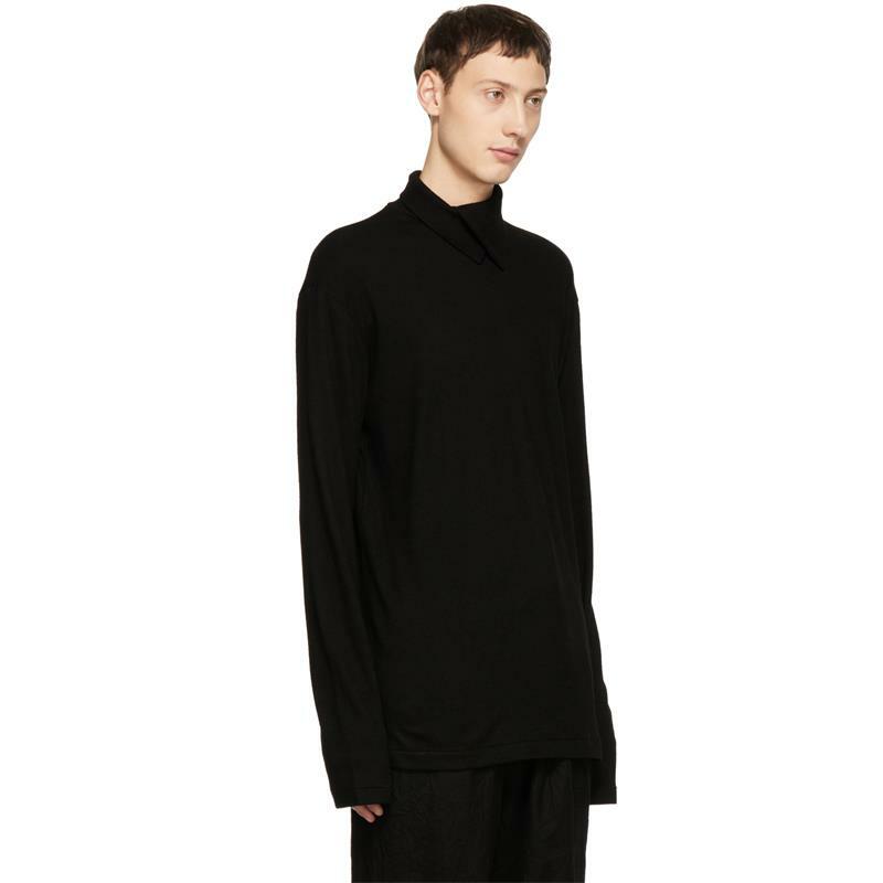 Men's new dark classic simple personality collar-knitted light and thin bottom shirt youth large size fashion jumper