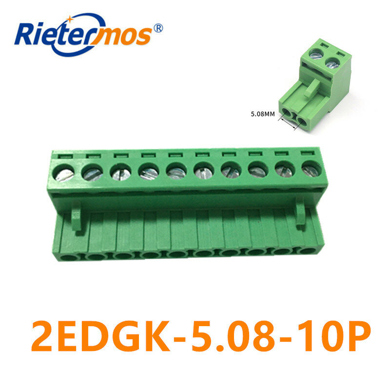 50 piezas 2edgk-5. 08-10p KF2EDGK KF2EDGK-5.08-10P conector de bloque de terminales de tornillo de Pin recto 10 pin 5,08mm