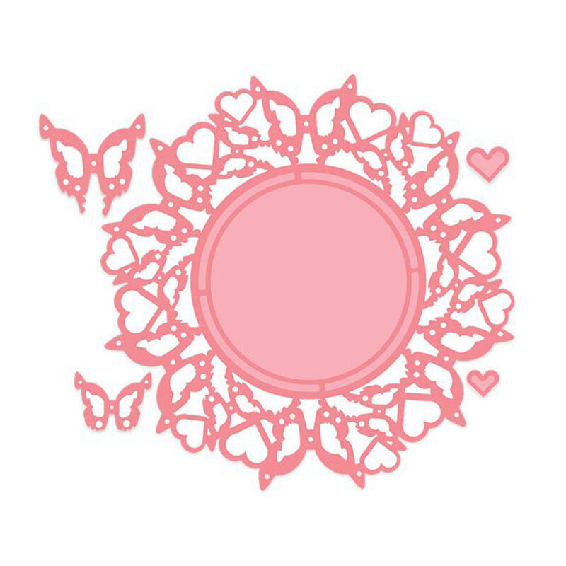 Pochoirs à motif de cercle papillon floral, matrices de découpe en métal, beau cercle, matrices de Scrapbooking, 2020