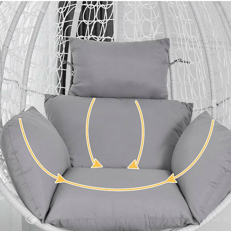 Sedia per amaca sospesa giardino oscillante cuscino per sedile morbido per esterni sedile dormitorio camera da letto sedia sospesa schienale con cuscino