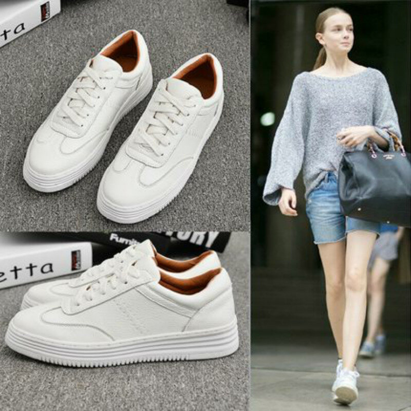 Moda branco rachado couro feminino chunky tênis sapatos brancos rendas até tenis feminino zapatos de mujer plataforma feminina casual sapato