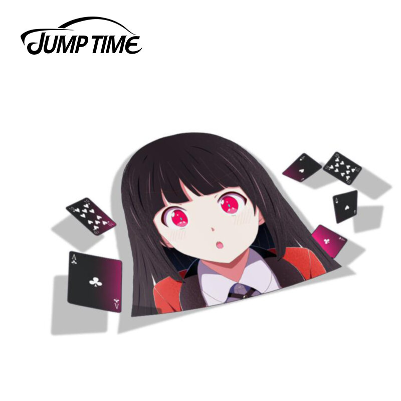 Jump Time 13cm x 8.1cm Kakegurui Anime Sticker Decal Funny Car Styling Vinyl Graphic Decor per Window Laptop Cute Car Stickers