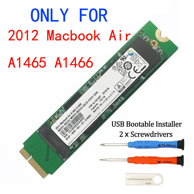 Unidad de estado sólido para Macbook Air, dispositivo de 128GB, 256GB, 512GB, 1TB, SSD para Macbook Air A1465, A1466, Md231, Md232, Md223, Md224, 2012