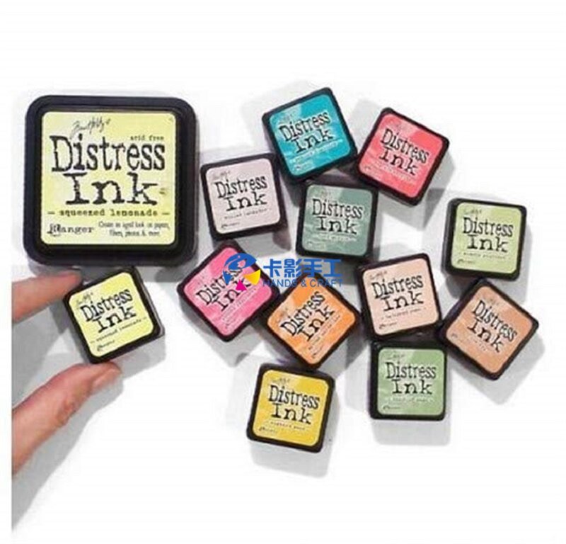 Ranger Tim Holtz Distress Ink Mini Color antiguo Retro Stamp Pad, almohadilla de tinta, suministros de oficina escolar