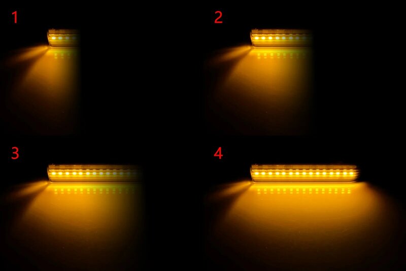 ANGRONG 2X Amber LED แบบไดนามิกด้านข้าง Repeater เลนส์สีดำ L + R สำหรับ BMW X5 E53 00-06 E36 M3 97-99