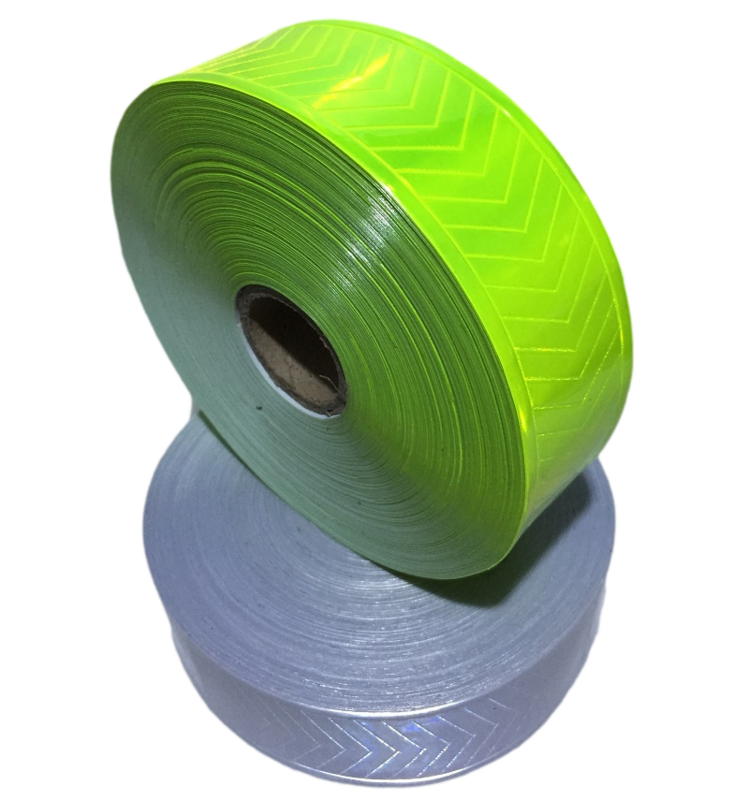 가이드 사인 형광 반사 PVC 테이프, 반사 경고 의류 소재, 5cm x 50m