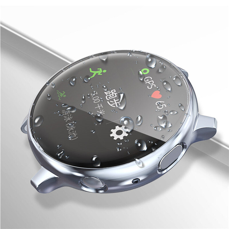Pokrowiec ochronny do Samsung galaxy watch active 2 silikonowy pokrowiec na zegarek HD pokrowiec na pełny ekran aktywny 40mm 44mm