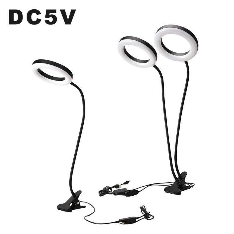 DC5V Đèn LED USB Đèn LED Để Bàn 12W Selfie Vòng Đèn Âm Trần Linh Hoạt Đèn Trong Nhà Ultrabright Vòng Ánh Sáng đèn Bàn