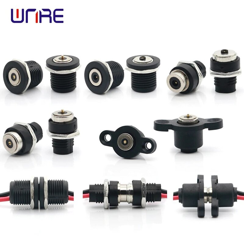 1set New Magnet Connector Circular Male and Female DC Power Socket Screw Thread Pogopin Magnetic Connector