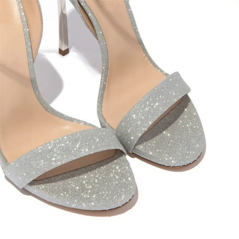 2020 г. Летние женские простые однотонные пикантные блестящие туфли на высоком каблуке с пряжкой элегантные женские босоножки для свадьбы дл...