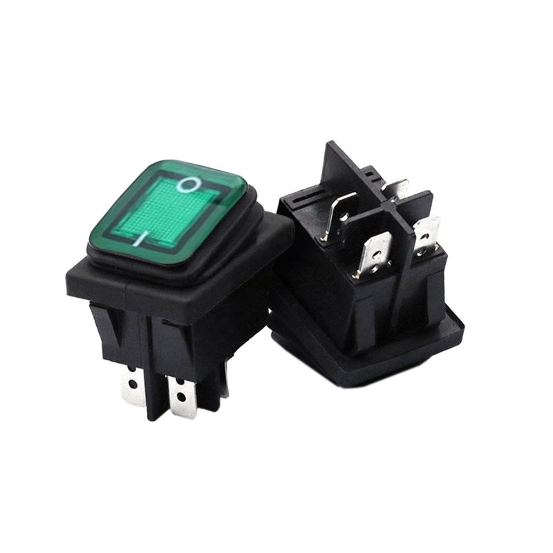 Waterproof Rocker Switch With Light 4 Pins 6Pin ON/OFF Seal Switch 220V Red Black Lighting 16A Car Boat Button With LED Light
