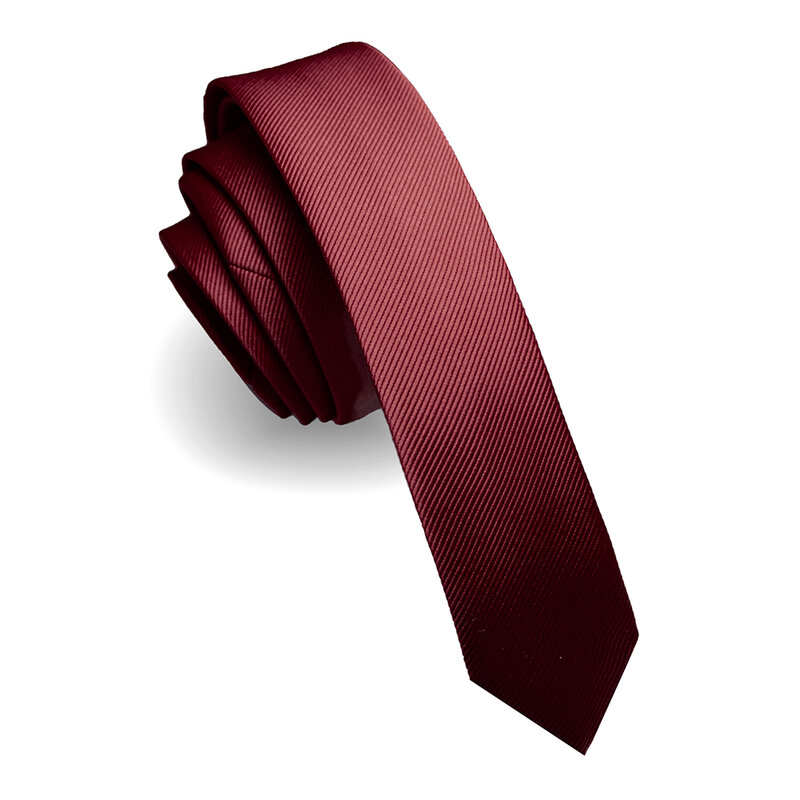 KAMBERFT – cravate en soie fine pour hommes, 4cm, couleur unie, noir, rouge, tissée à la main, pour fête de mariage