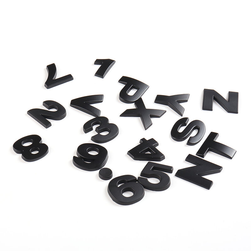 3D буквы алфавита «сделай сам», хромированная и черная наклейка для автомобиля, цифровой значок, логотип, Аксессуары для мотоцикла, 45 и 25 мм