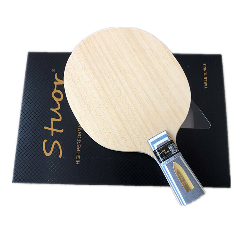 Stuor-Pala de fibra de carbono para tenis de mesa, accesorio ligero con logotipo dorado, 7 capas, ALC, nuevo agarre