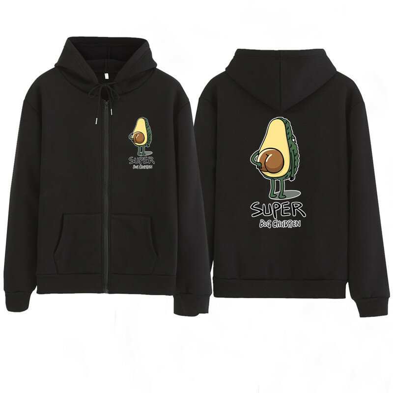2020 mulheres hoodies crianças camisa fruta super abacate casal camisolas com zíper moletom com capuz primavera outono jaquetas
