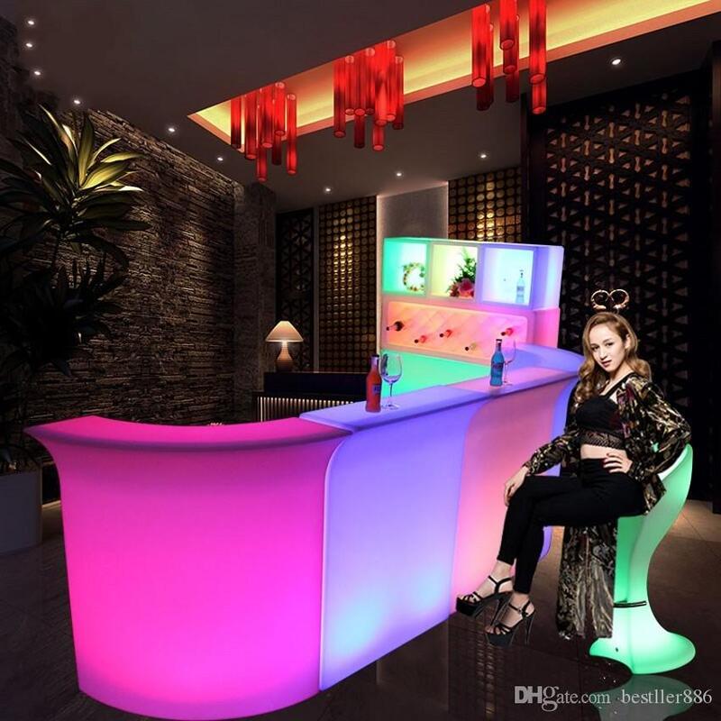Современный Коммерческий Освещения Цвет изменение Перезаряжаемые PE светодиодный высокий коктейльный бар столики стойка бара витрины Меса-бар