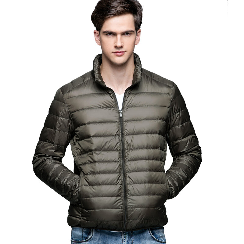 Ultra leve Duck Down Jacket para homens, 90% Duck Down, casacos finos, gola, casaco Outerwear, primavera, outono, inverno, novo, S-3XL