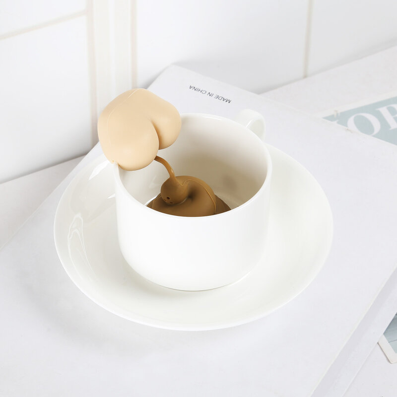 مصفاة أوراق الشاي القابلة لإعادة الاستخدام سيليكون للمأكولات أداة مبتكرة على شكل أنبوب الشاي مضحك دائم عشب التوابل تصفية الناشر إبريق الشاي