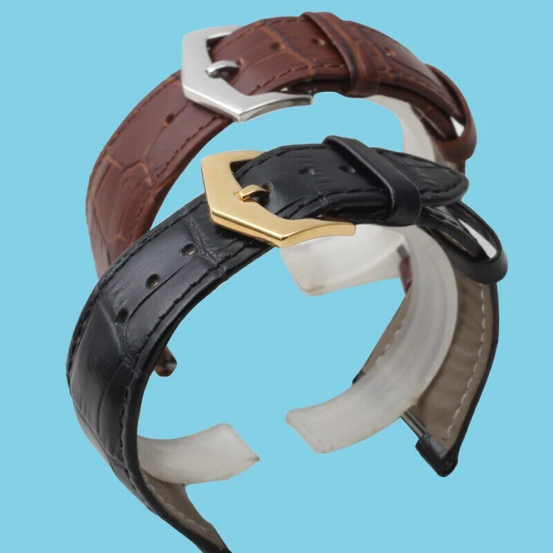 Pulseira de relógio de couro oculto masculina, pulseira de couro legítimo de alta qualidade para patek nátilus philips watch band pp