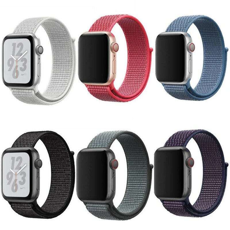 Fashion Woven Nylon Bands for Apple Watch Series5/4/3/2/1 sports Watchbands for Iwatch 38 40 42 44MM Strap Accessories Bracelets