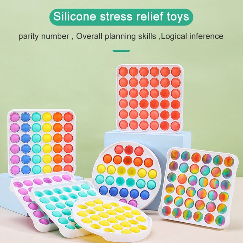 4 stile Neueste Ankunft Blase Zappeln Spielzeug Silikon Stress Relief Popper Sensorischen Spielzeug mit Kunststoff Bord Taktile Logic Spiel