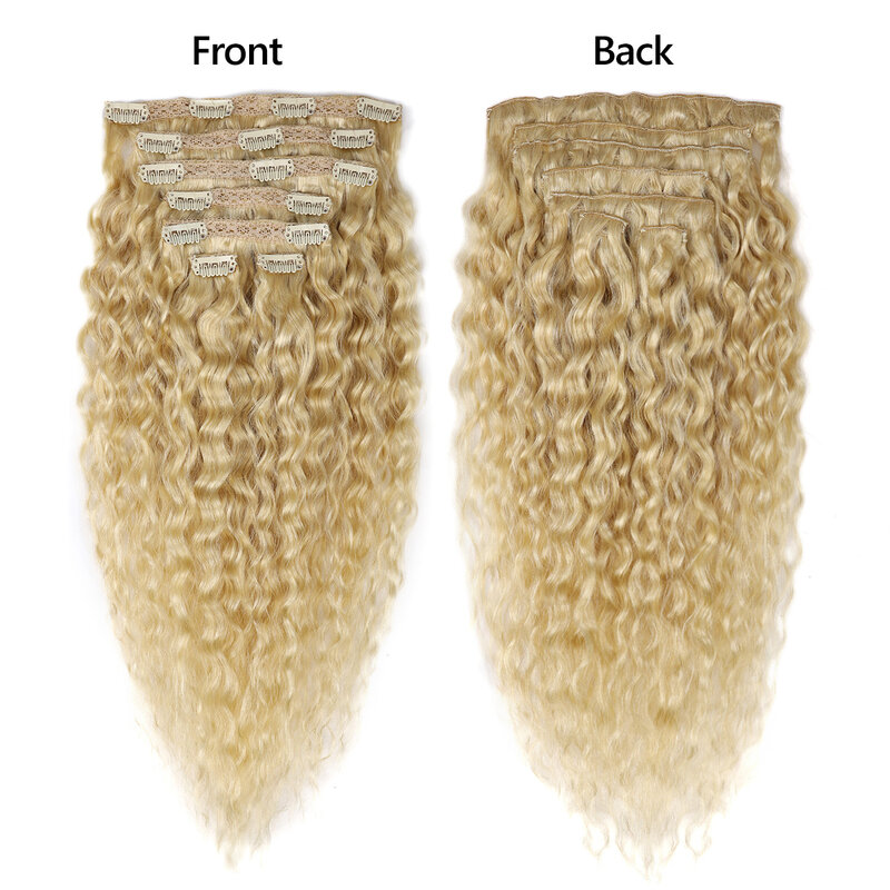 Настоящая красота 18 ”бразильские P27/613 светлые волнистые человеческие волосы на заколках Remy кудрявые волосы на заколках для наращивания