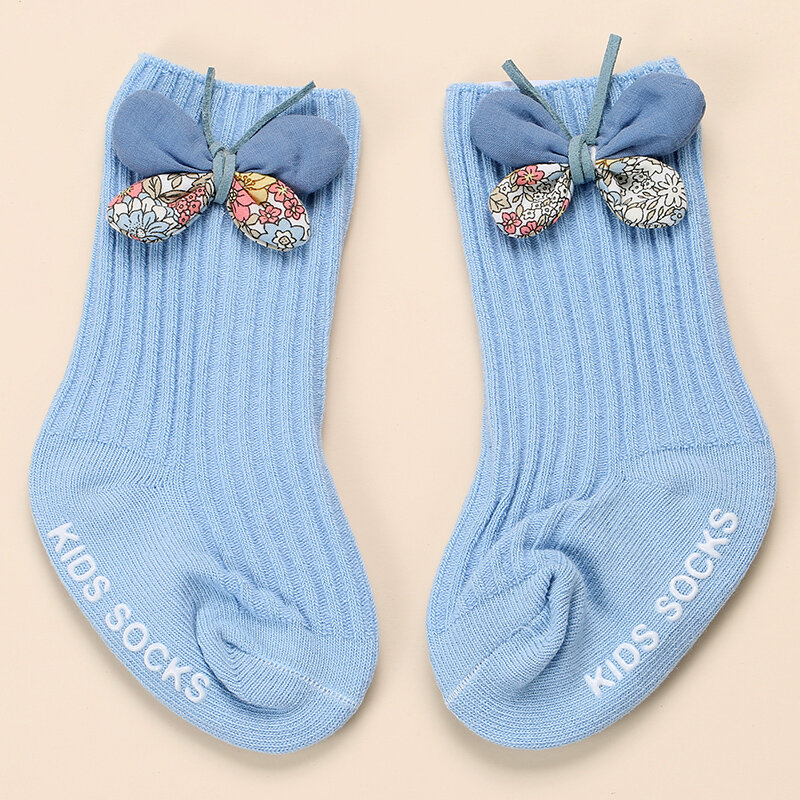 Детские носки для девочек, сетчатые нескользящие носки с единорогом и цветами для новорожденных, детская одежда