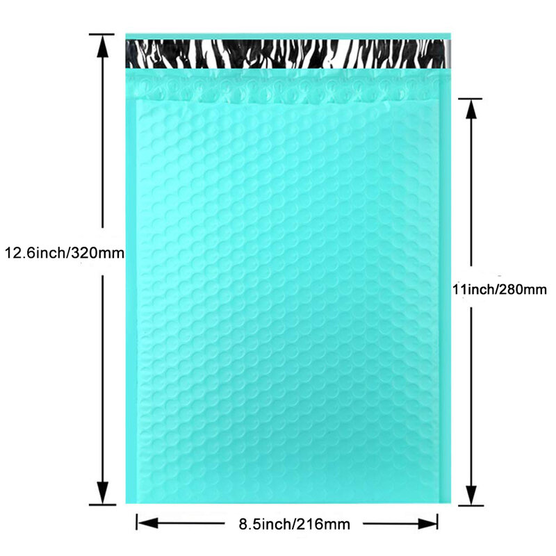 Envelopes com plástico bolha para transporte, 10 unidades, padded 2, 8.5x11, 23.6x28cm, cores poli-bolha, revestimento interno